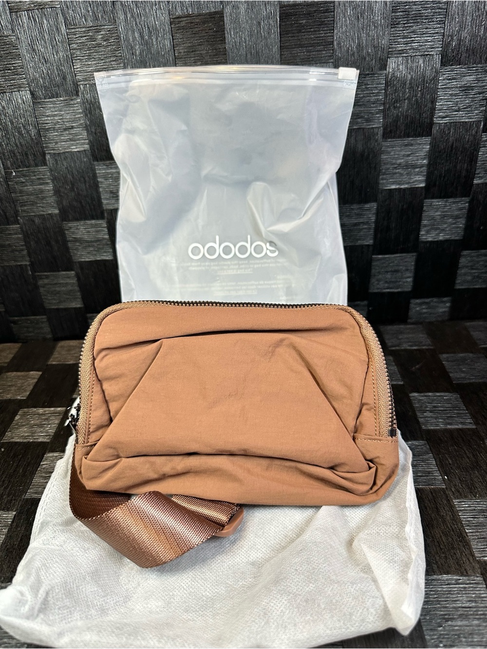 Ododos Tan Sling Belt Bag